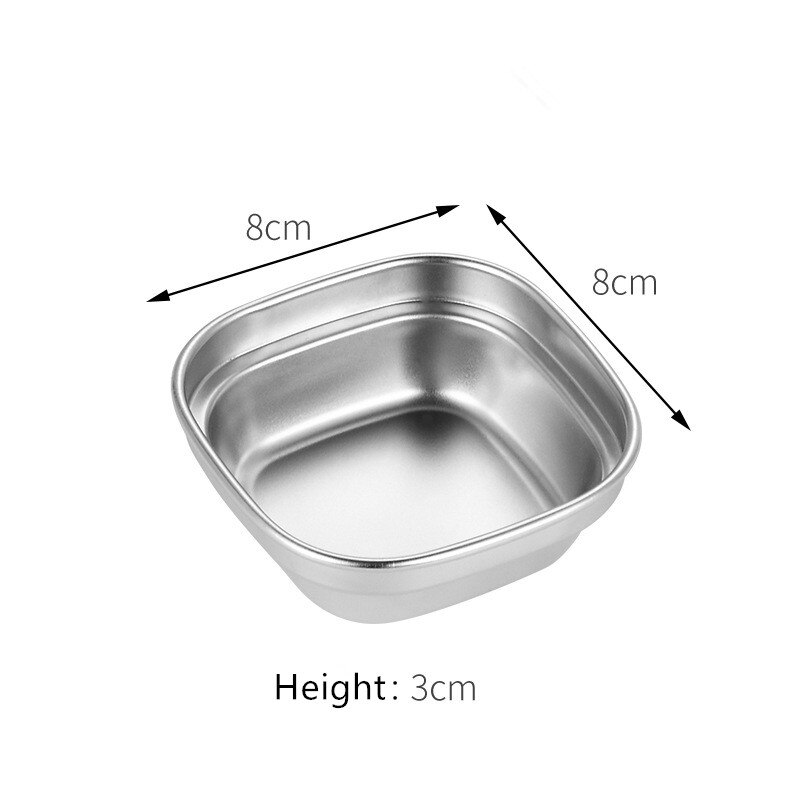 Sauce Dish Appetizer Serving Tray 304 Stainless Steel Sauce Dishes Spice Plates Kitchen Supplies Plates Spice Dish Plate: 1 grid