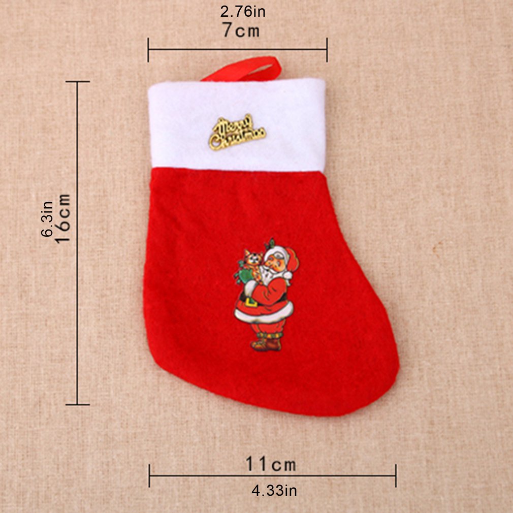 Jaar Kerst Kous Sack Xmas Candy Bag Noel Kerst Decoraties Voor Huis Natal Navidad Sok Kerstboom Decor
