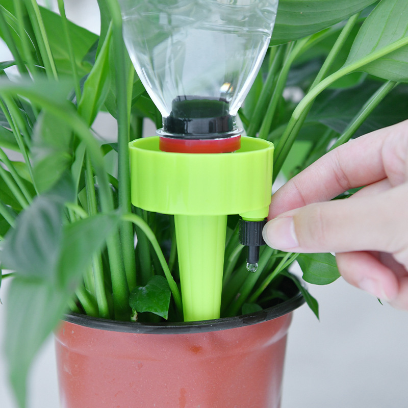 Planta de interior, riego automático en maceta, dispositivo de riego perezoso, dispositivo de agua para plantas, sistema de riego automático con picos