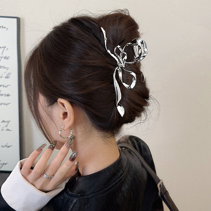 Pinzas para el pelo con lazo geométrico para mujer, horquillas de Metal grandes, pasadores, accesorios para el cabello, Vintage Simple, ,: Lavanda