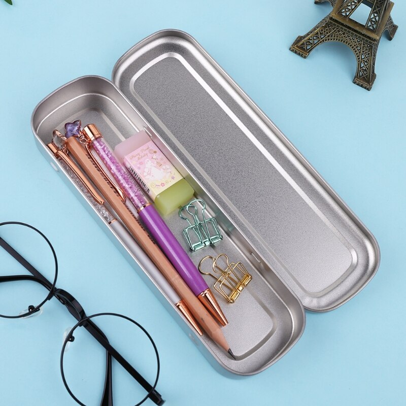 Simple Trumpet Metal Stationery Box Pencil Case Pencil Box Students Finishing Case School Supplies For Girls Boys