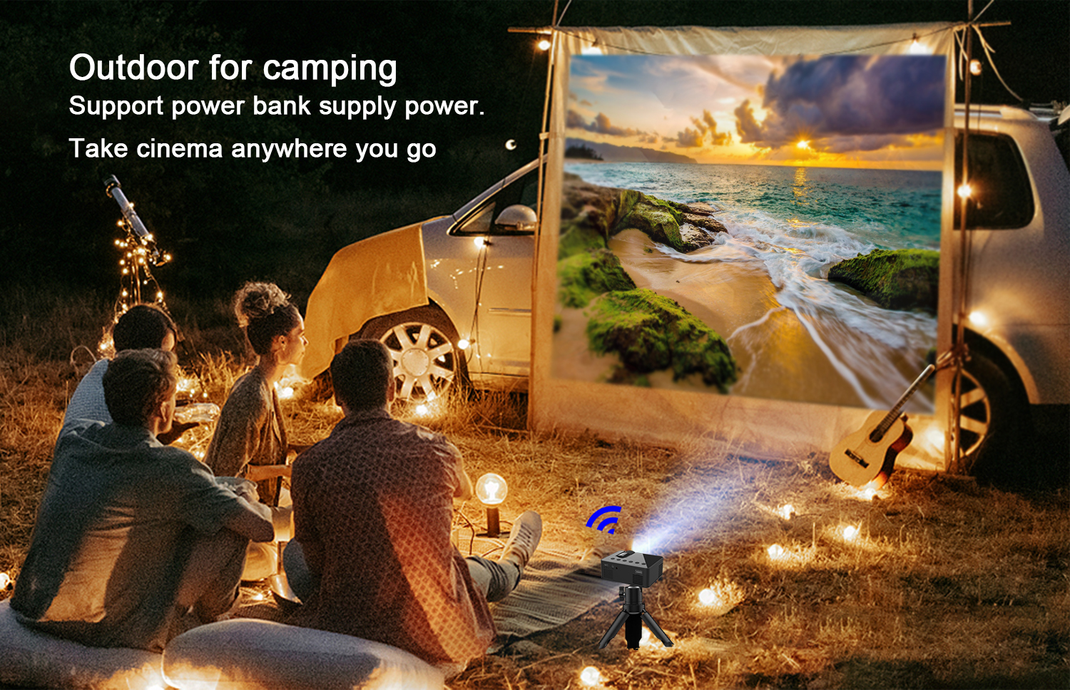 Portable projector YT100. Supports high-definition projection. Mini projector. Mobile cinema.