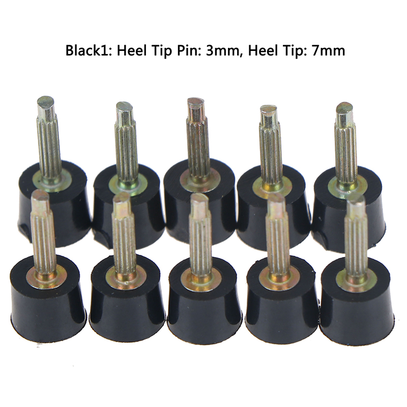 5Pairs = 10 Stuks Hak Reparatie Tips Pins Schoenen Tips Kranen Dowel Liften Vervanging Schoen Reparatie Schoenen accessoires: Black 1
