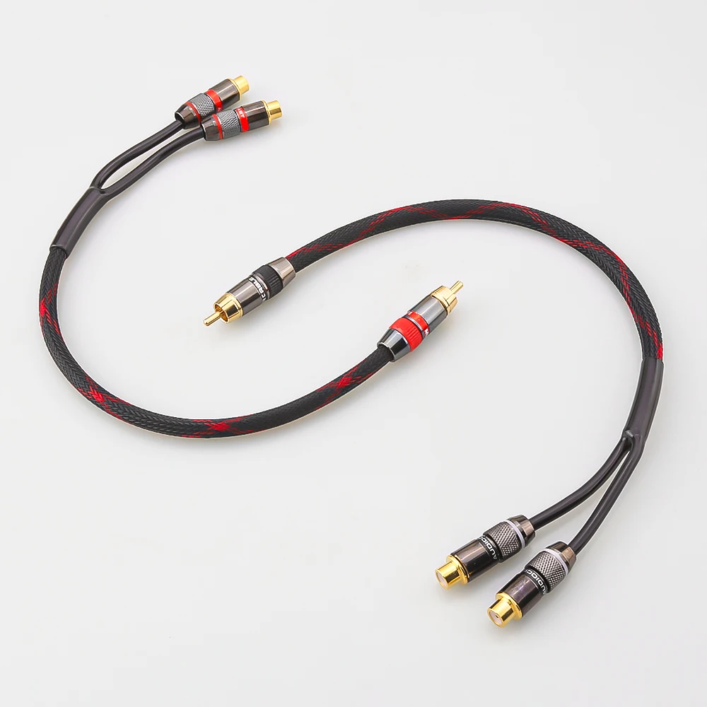 2 Stuks 30Cm Rca Y Splitter Audio Jack Kabel Adapter Mannelijk Naar 2 Vrouwelijke Connector Diy