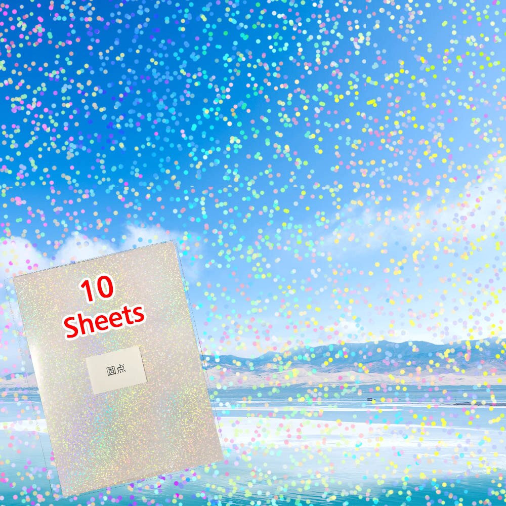 10 Sheets Terug Hart Koud Lamineren Film A4 210*297Mm Plakband Lamineren Op Papier Plastic Diy Pakket kleur Card Photo: Dots