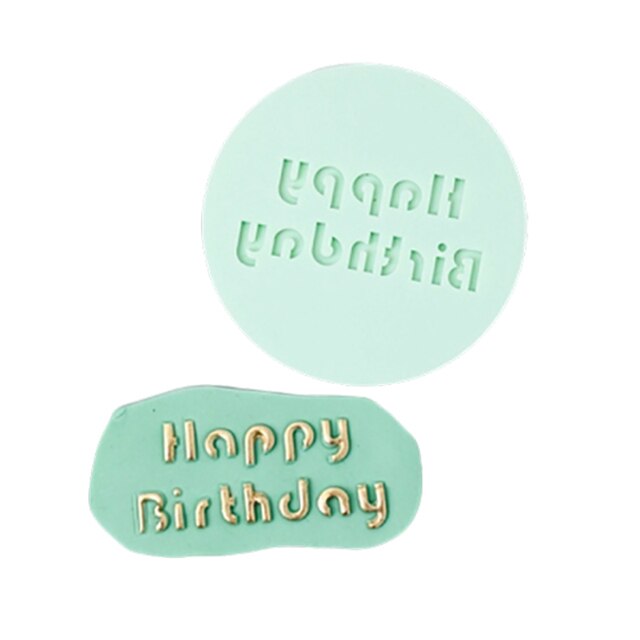 Gelukkige Moeder Vaderdag Dank Je Brief Reliëf Cutter Mold Cake/Cookie Cutter Stamp Fondant Cake Decorating gereedschap: style H