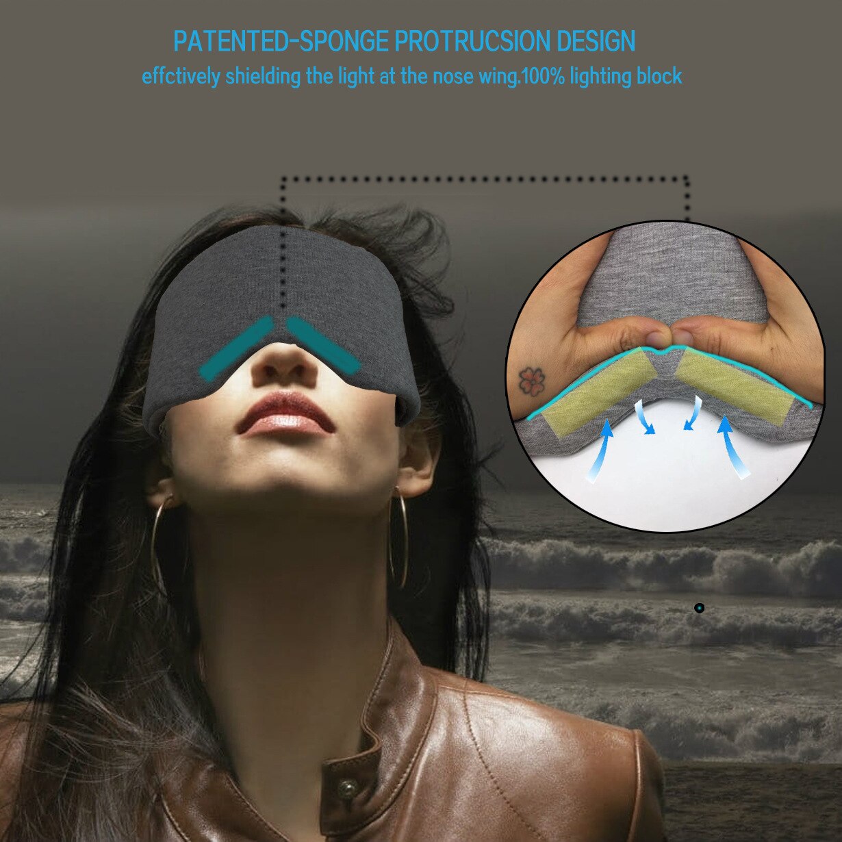 Masque de sommeil 100% coton soie, bandeau pour les yeux, Patch pour les yeux, pour femmes et hommes, doux et Portable, pour voyage