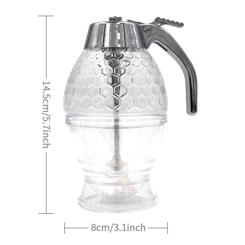 Frasco dispensador de miel de 200ml, recipiente para zumo, jarabe, hervidor, soporte de cocina, dispensador de miel, bote de almacenamiento portátil