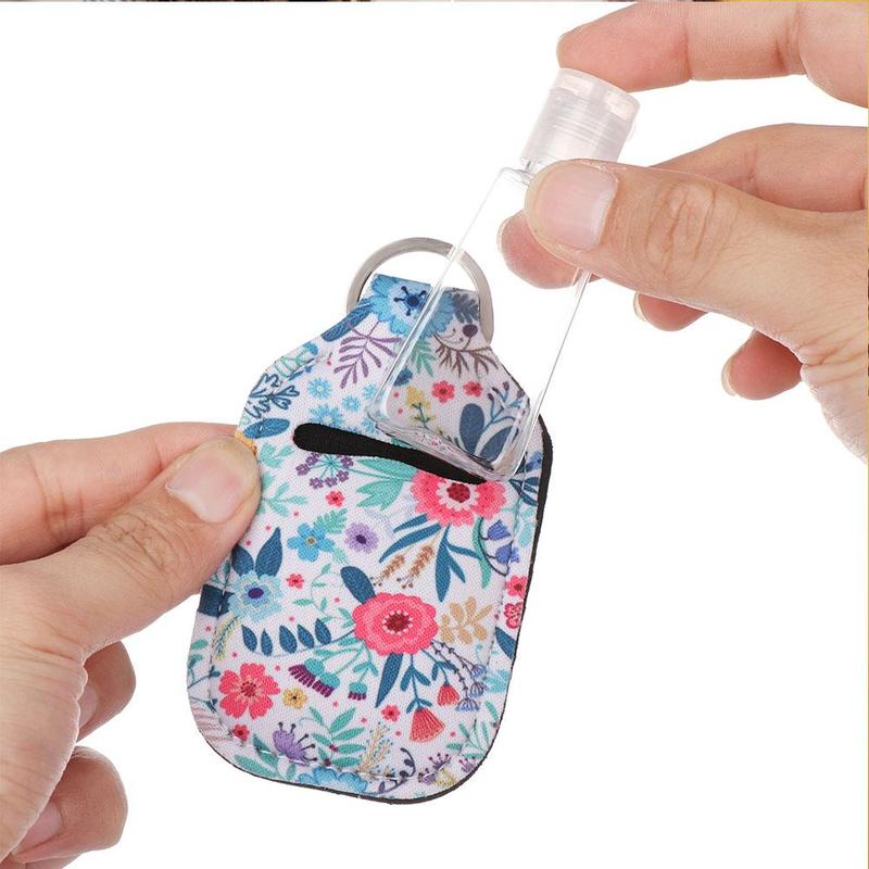 Hand Sanitizer Bottle Mini Portable Travel Silicone Bottles Holder Disinfect Keychain Refillable Bottles with Gel O6X0