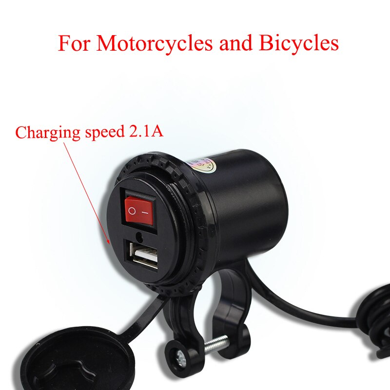 Vandtæt motorcykel styr stik stik motobike bakspejl oplader udtag til telefon tablet gamepad  dc 9v-24v universal: 287
