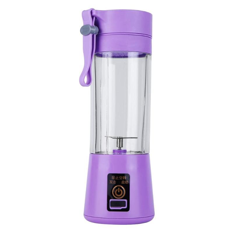 380 Ml Draagbare Blender Juicer Cup Fles Usb Elektrische Fruit Citrus Lemon Juicer Blender Sap Machine 2/4/6 Bladen: 2 Blades Purple