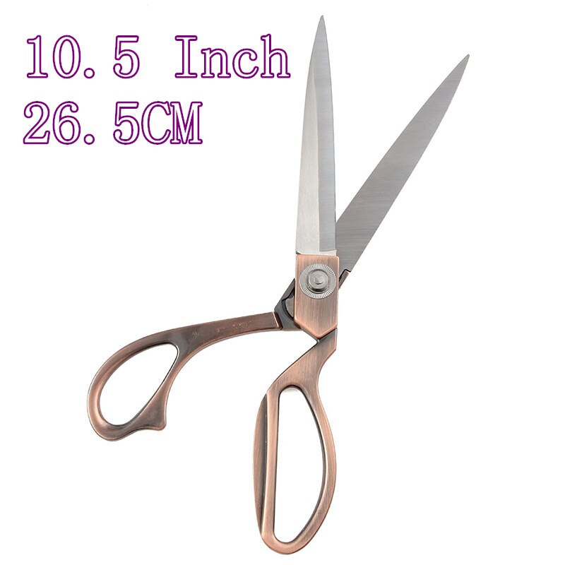 Stainless Sewing Scissors Shears Tools DIY Multi-functional gold Steel Heavy Duty Tailor's Scissors fabric Scissors: Copper 10.5 Inch