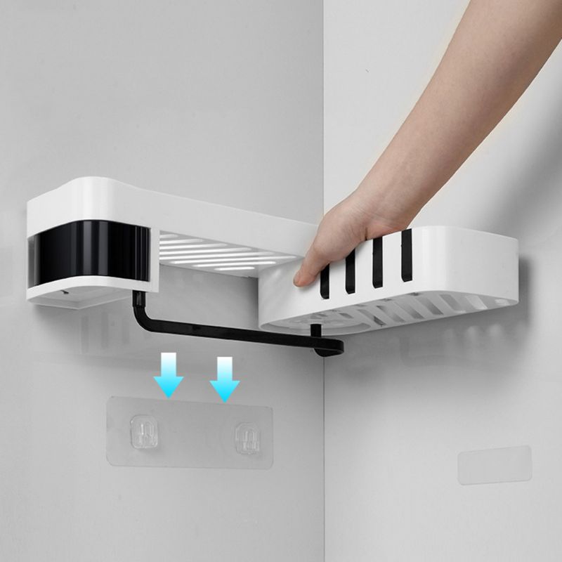 Kitchen Rotating Wall Shelves Bathroom Wall Mounted Hole Free Storage Rack