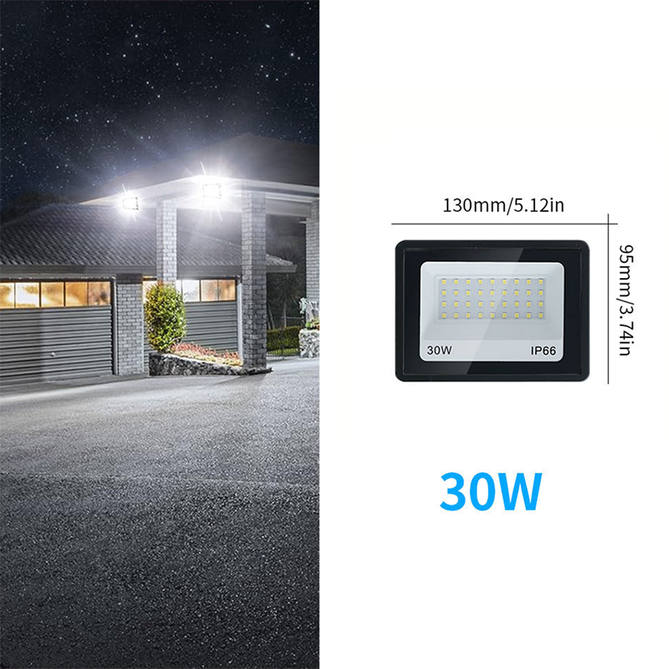 LED Spotlight High brightness 220V 10W 20W 30W 50W 100W 150W 200W 300W Waterproof IP66 Garden Outdoor Light lamp Reflector lamp: L / Orange