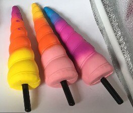 Squishy Unicorn Cat Panda Bun Pen Cap Corn Stationery Pencil Holder Toppers Slow Rising Squeeze Children's Day Toy: d