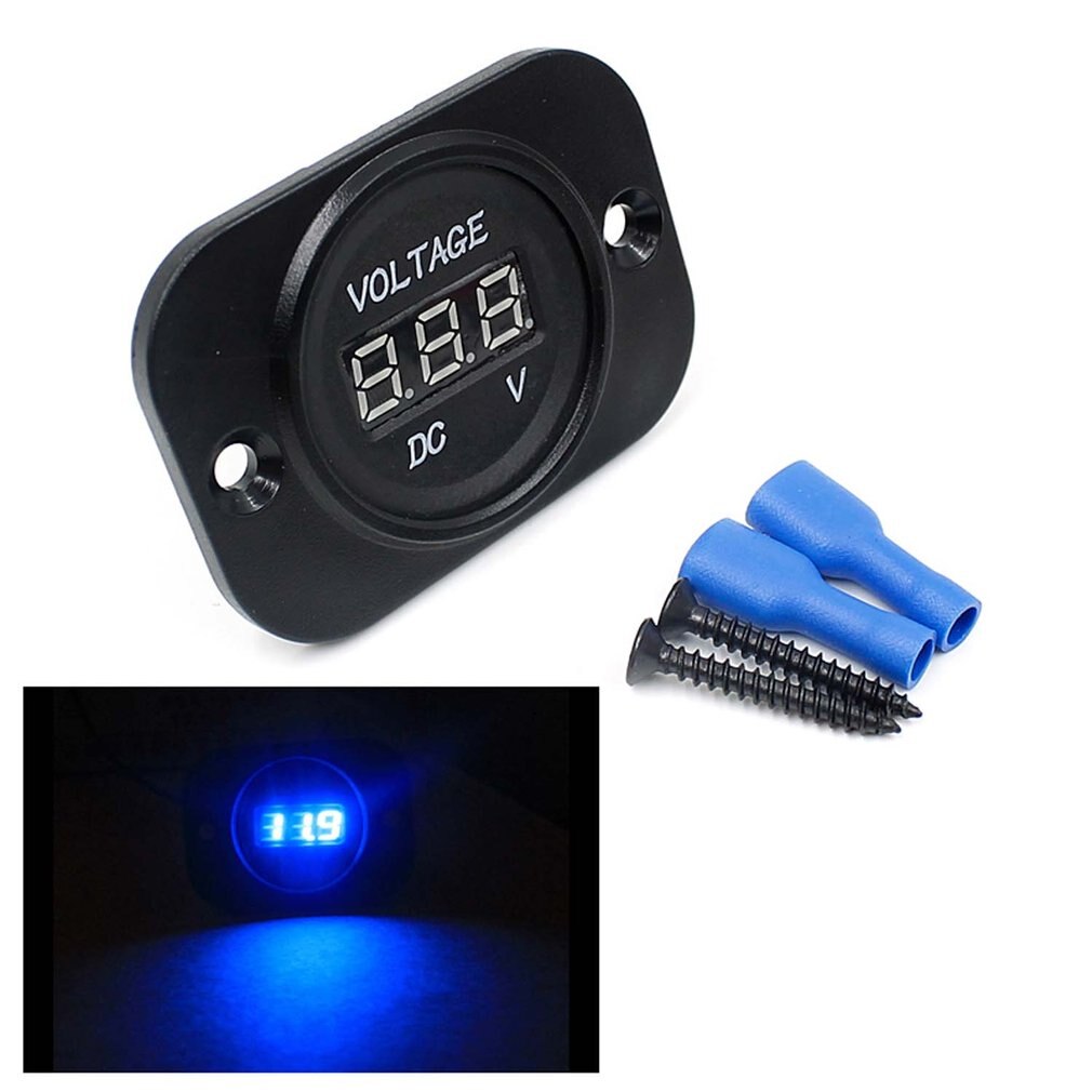 Auto motor voltmeter gemodificeerde DC voltmeter LED display met vaste plaat: Default Title