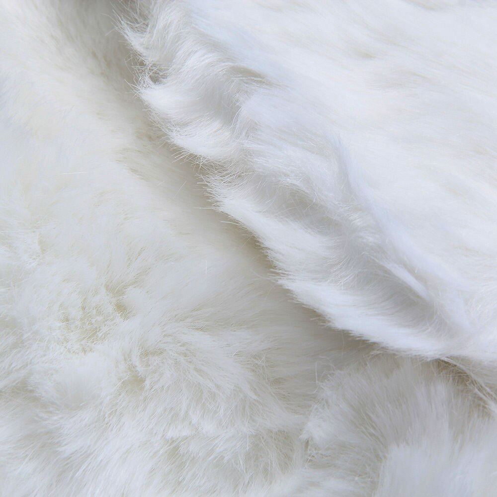 White Ivory Faux Fur Wedding Cape Wrap Shrug Shawl Bridal Coat