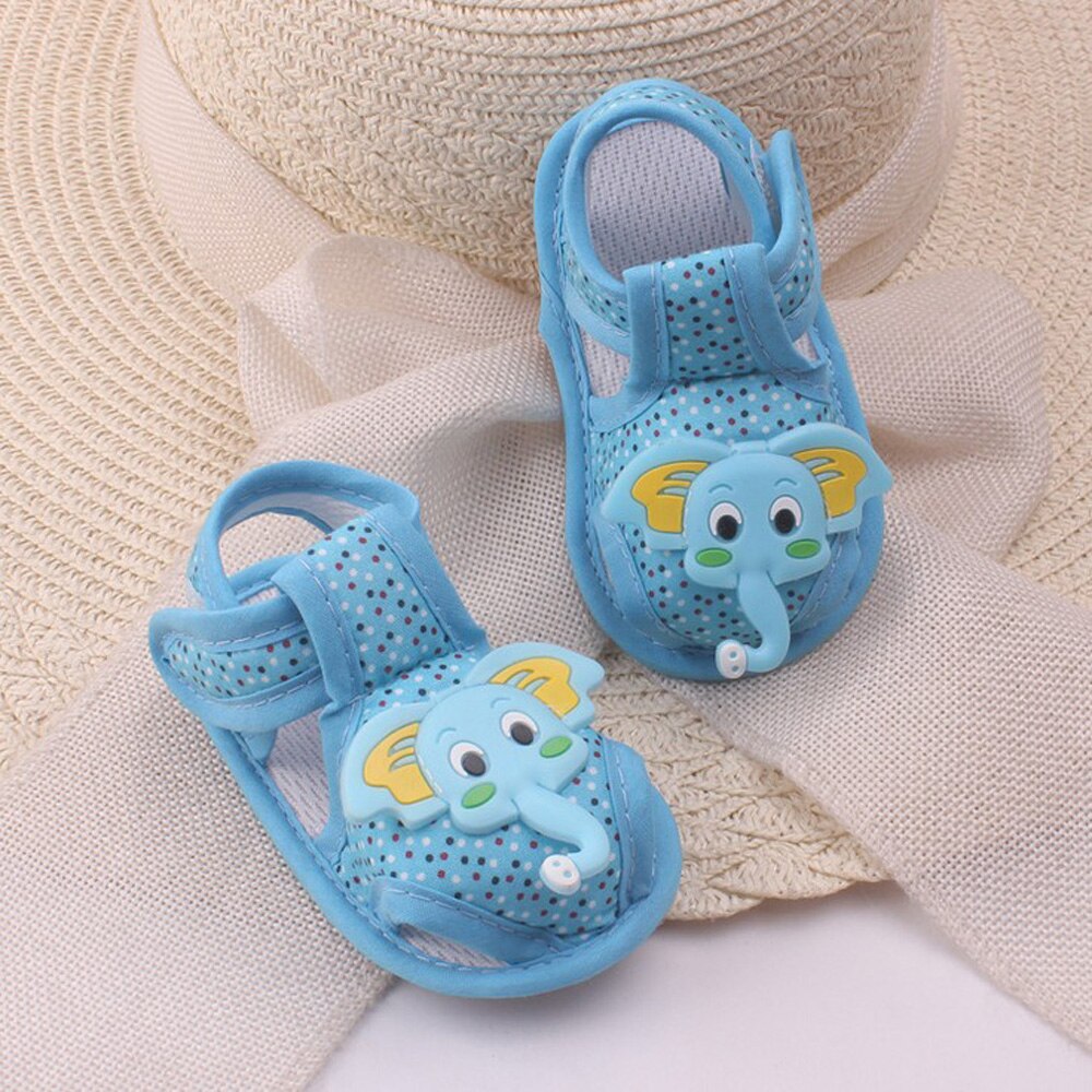 Atacado novos desenhos animados verão sapatos de bebê elefante sandália pano macio solo sandálias sapatos de bebê para 0-1 ano de idade do bebê tl29