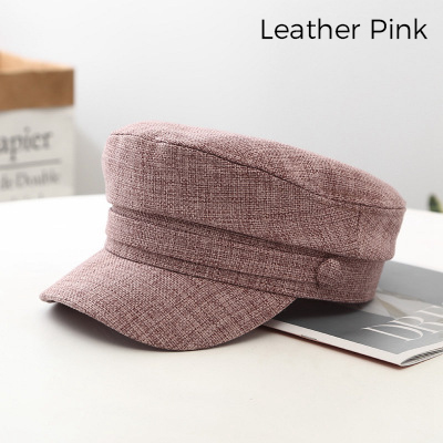 Boina roja para mujer, sombrero de Sol de Red, boina roja, gorro de marinero, sombreros Retro octogonales informales a la , gorra con visera, primavera y verano,: K36-Pink