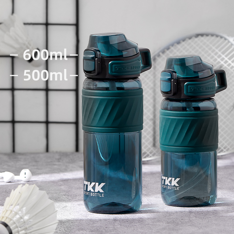 Tkk 500/600ml bpa-fri sportvattenflaska tritan bpa-fri läckagesäker plastmugg skolbarnsflaska: Grön / 0.4l