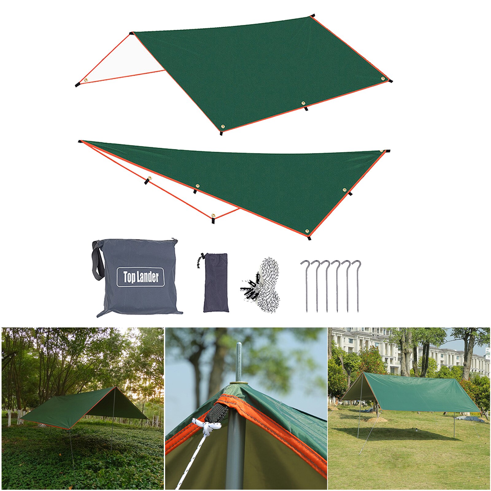 Waterdichte Tarp Draagbare Outdoor Camping Reizen Luifel Backpacken Tarp Onderdak Regen Tarp Luifel Luifel Duurzaam Covers