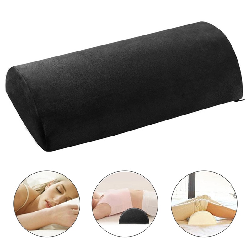 Half Moon Bolster Semi-Roll Pillow Ankle Support Lumbar Neck Pain Relief Memory Foam Pad HFing