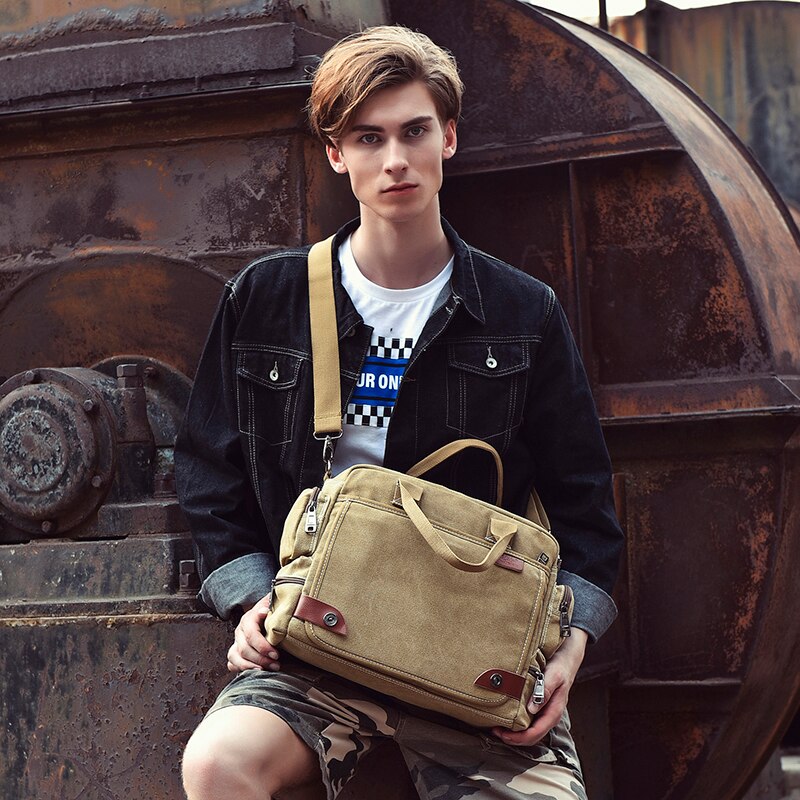 ! Bavi canvas bag, male casual shoulder bags, men messenger bag, canvas laptop briefcase