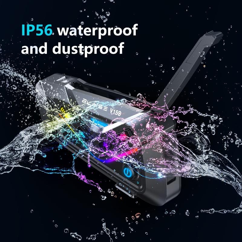 Blaise  v15s mesh intercom headset sepeda motor headset støtter 15 førere musikkdeling vanntett motorsykkel