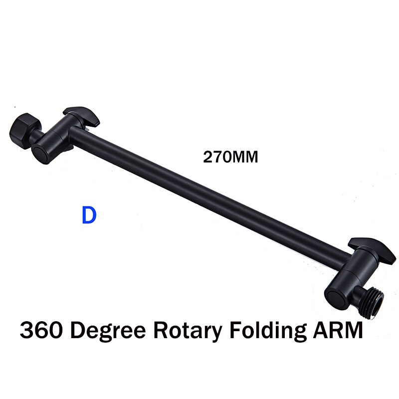 Black Stainless Steel Wall Mounted or Ceiling Mounted Bathroom Shower Arm Shower rod: D