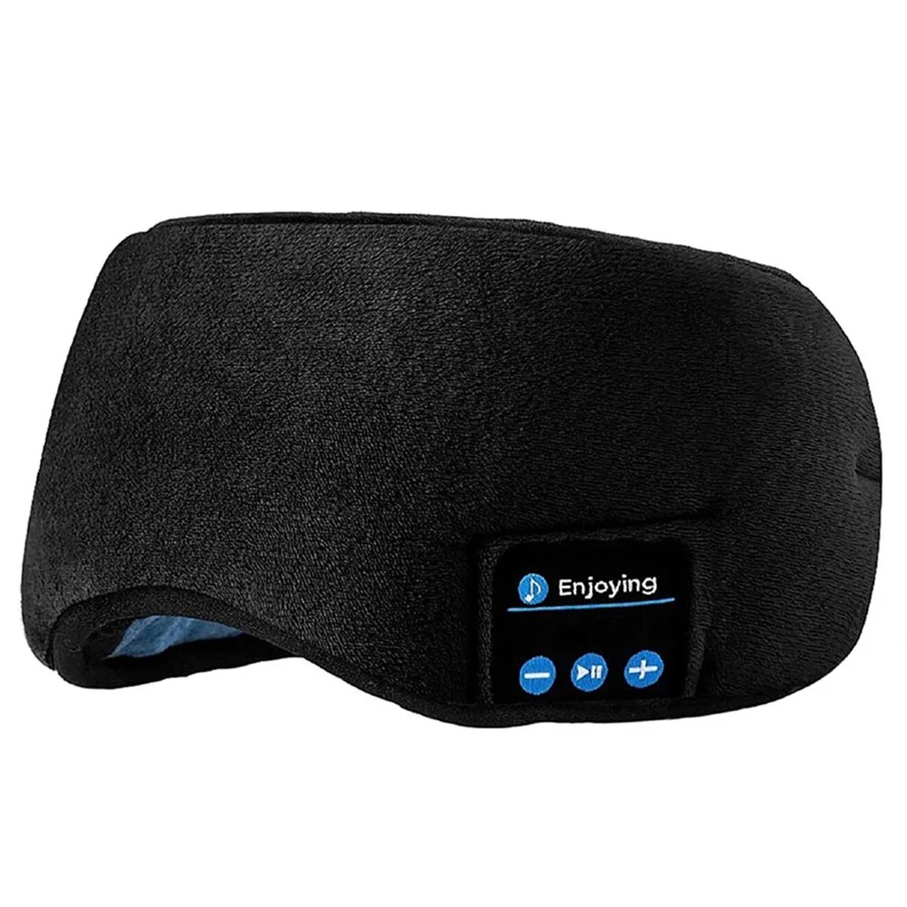 Fone Bluetooth Earphones Sports Sleeping Headband Elastic Wireless Headphones Music Eye Mask Wireless Bluetooth Headset Headband: black