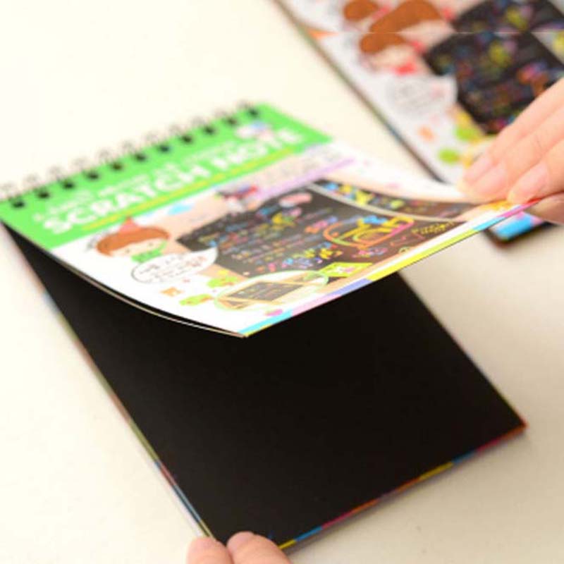 Kleurrijke Papier DIY Kinderen Educatief Speelgoed Fun Doodling Scratch Kinderen Graffiti Kleurrijke Zwarte Houten Stok kids ambachten-20