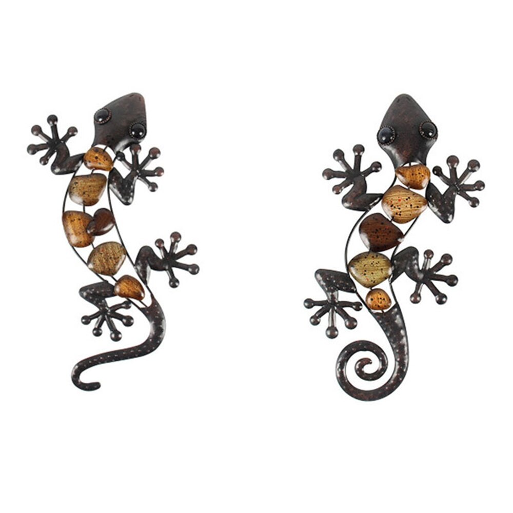 Decoración de casa salamanquesa de Metal de la pared para la decoración del jardín estatuas para uso en exteriores accesorios esculturas de animales y Jardin