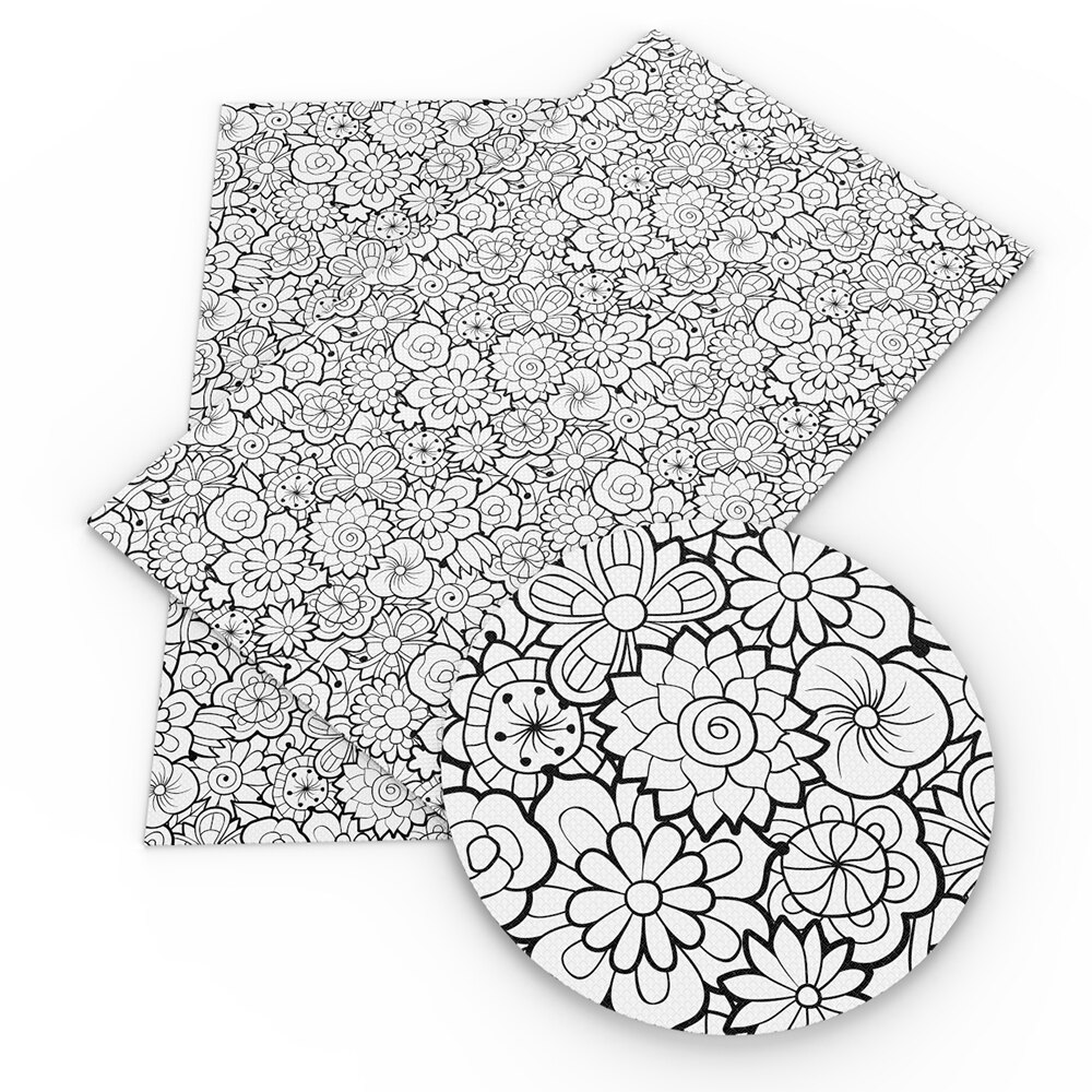 XHT 7 Fogli Ecopelle Goffrata Floreale Retrò – 21x30 Cm, Tessuto Sintetico Per Fai Da Te, Artigianato, Colori Autunnali