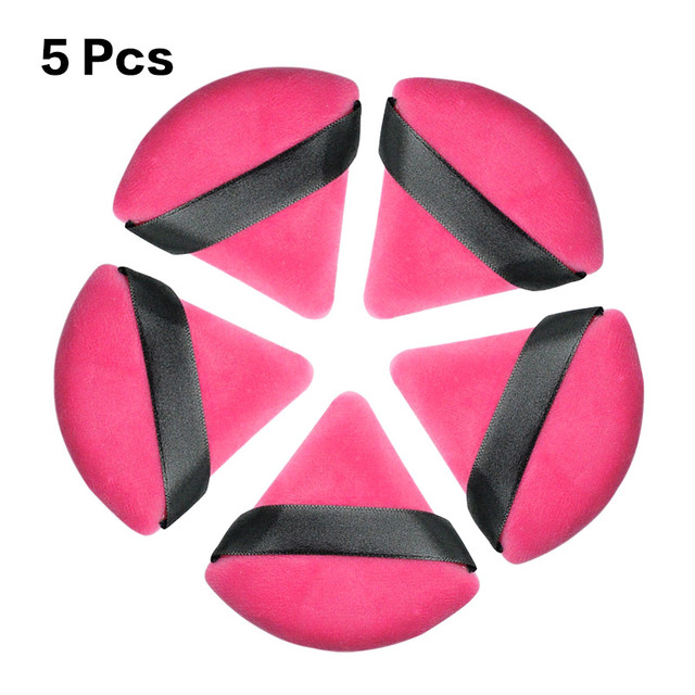 Mini esponja triangular para maquillaje facial, 5/10 Uds., cosméticos, esponja para polvos faciales de algodón suave, herramientas para maquillaje de terciopelo lavables: Azul