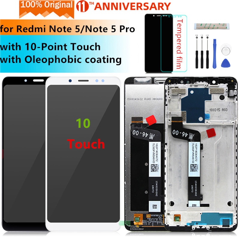 Original para Xiaomi Redmi Note 5 MONTAJE DE digitalizador de pantalla lcd con marco para Redmi Note 5 pro piezas de repuesto de pantalla