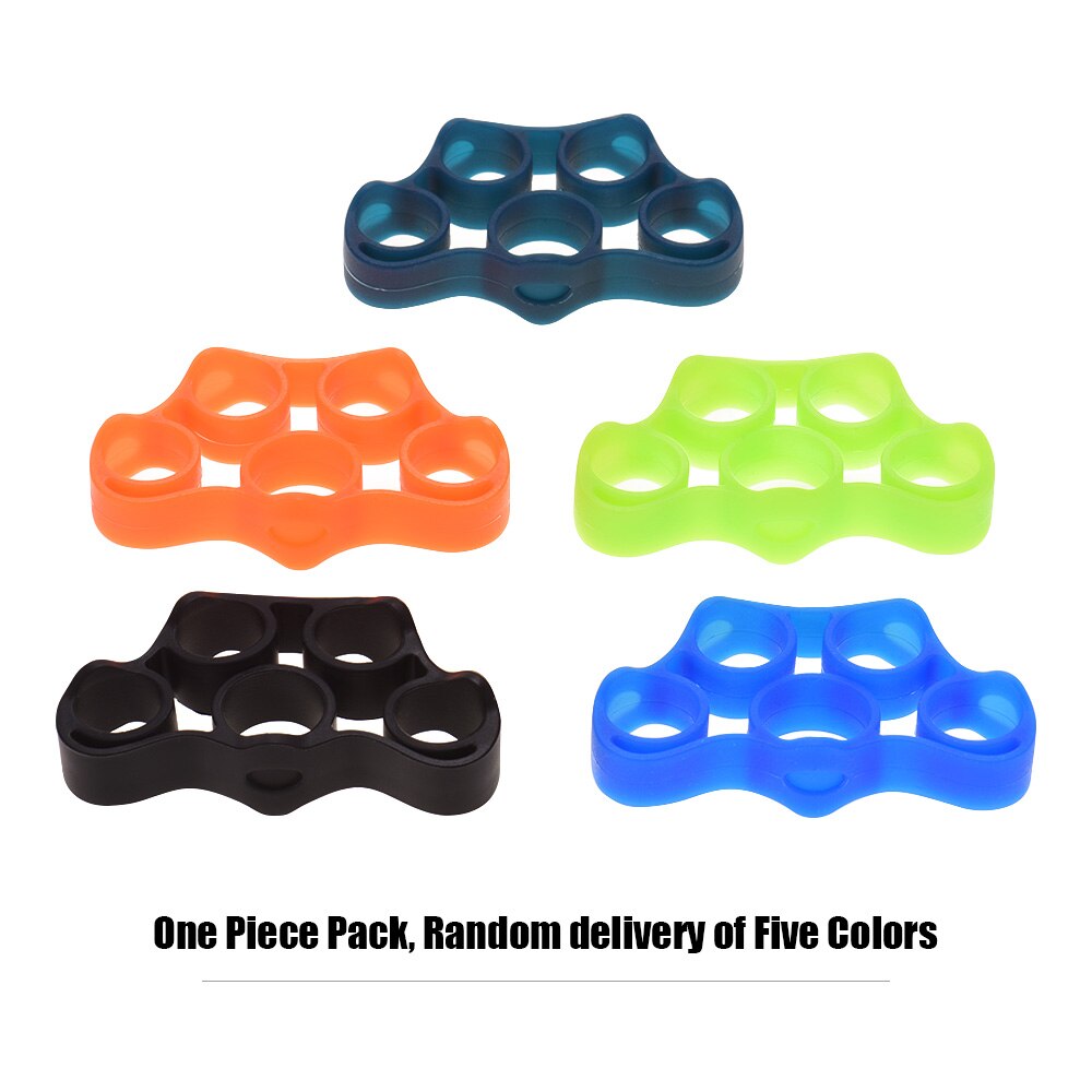 Elastic Silicone Finger Puller Finger Strength Tension Trainer Exercise Tool Practicing Guitars Ukulele Piano Five Colors Random