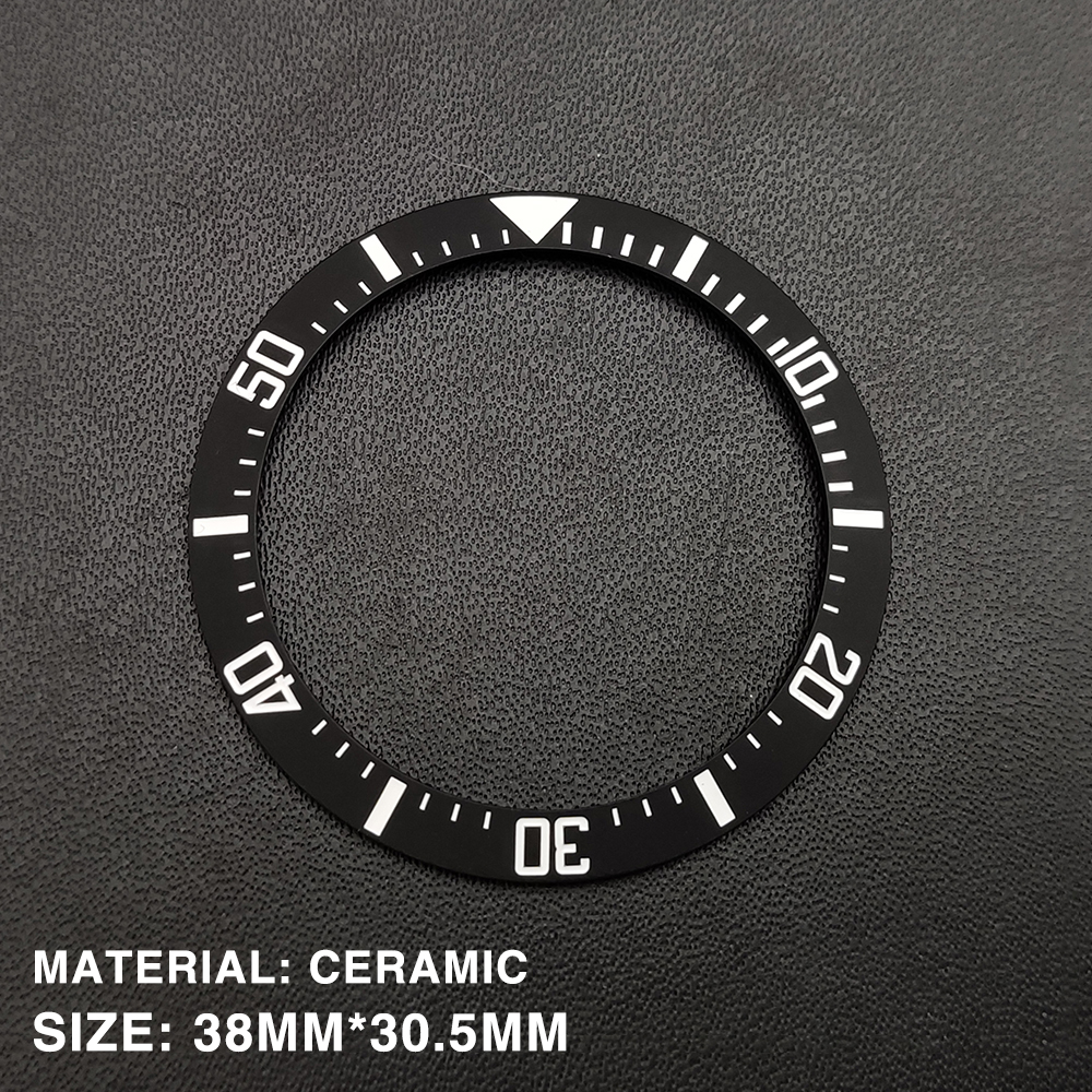 Modification d'horloge, lunette de 38mm, noir mat, anneau d'insertion en céramique de , diamètre intérieur 30.5, convient aux accessoires de montre pour hommes de 40mm