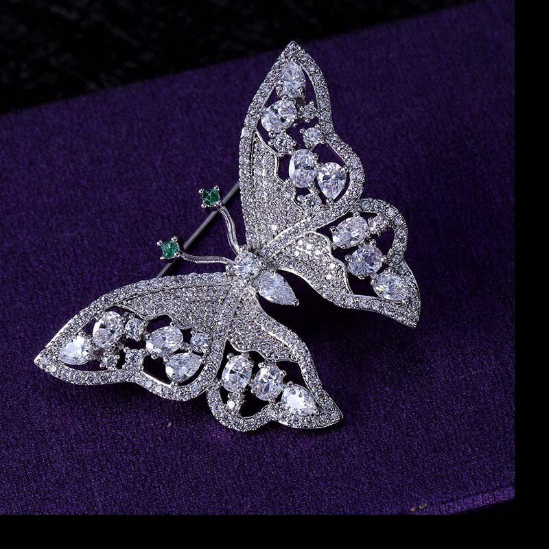 BSL-broche de mariposa de para mujer, joyería de lujo, Circonia cúbica AAA, de Navidad para mujer