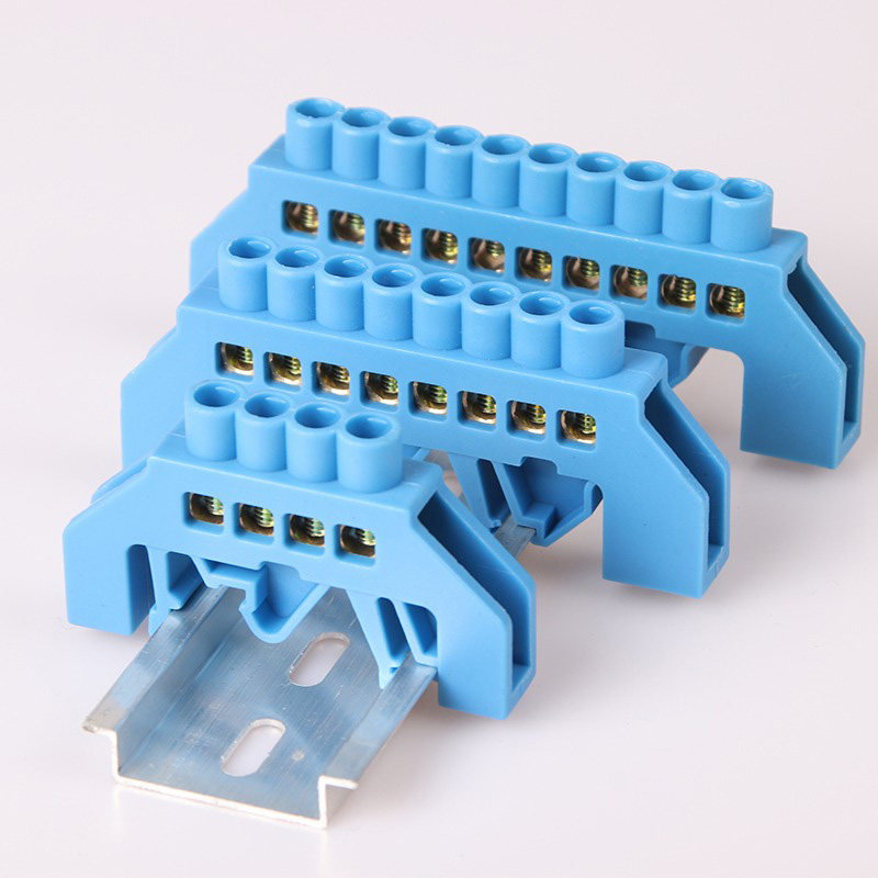 Zero line grounding bar 6 X9 bridge type guide rail distribution box Zero line grounding bar 6X9 parallel wiring terminal ground