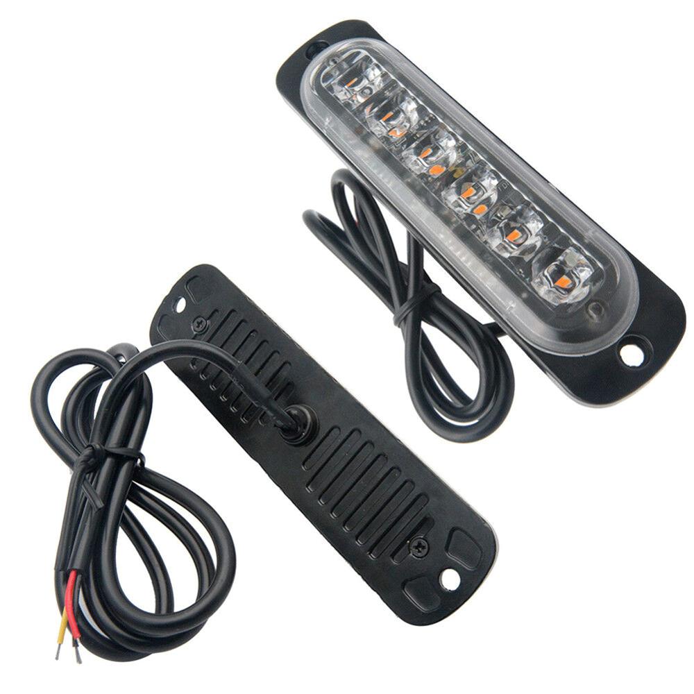 Justech 4PCS Strobe Lights Amber Hazard Warning beacon lights 4LED DI D E 1033 audio cable