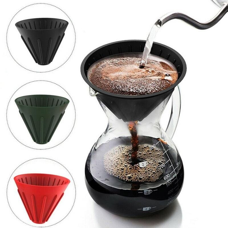 4 Colors Cone Coffee Filter Home Indoor Outdoor Portable Foldable Manual Coffe Dripper Cup Reversible Hand-pushed Funnel Tools
