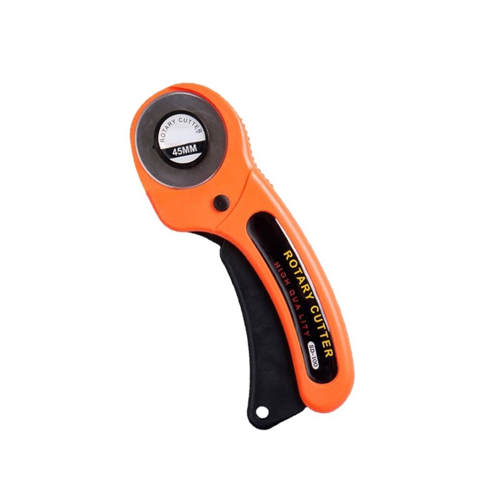 LeatherCraft 45mm Rotary Cutter Leather Cutting Tool Fabric Cutter Circular Blade DIY Patchwork Sewing Quilting Fit Olfa Cut: ORANGE with 1 blade