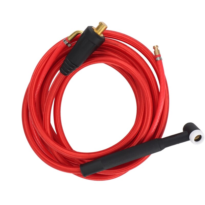 TIG Welding Torch Quick Connector Gas-Electric Integrated Red Hose Cable Wires 4M 35-50 Euro Connector 13.12Ft