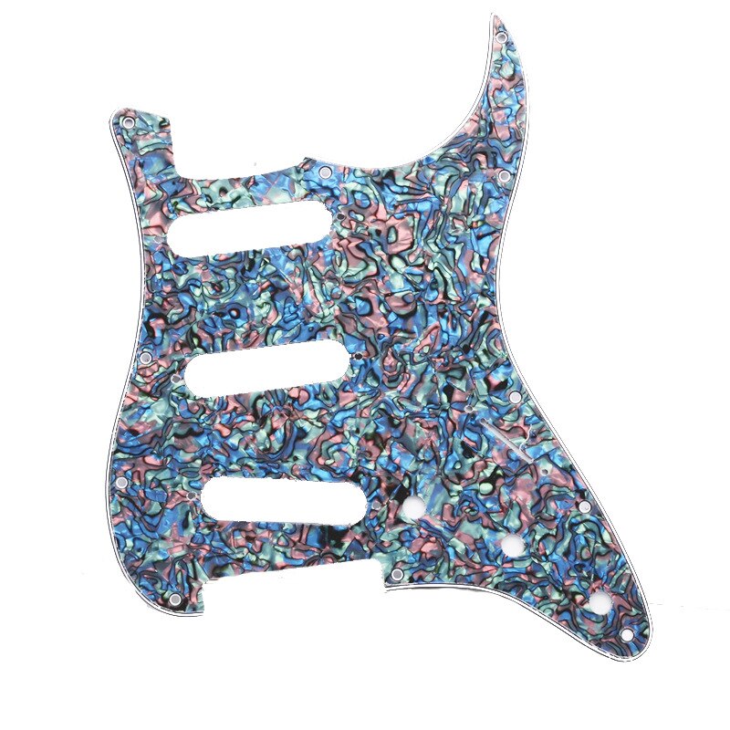 11 håls strat st sss single coil pickups gitarr pickguard repplatta med skruvar för amerikansk gitarr 62 stratocaster: Färgglatt skal