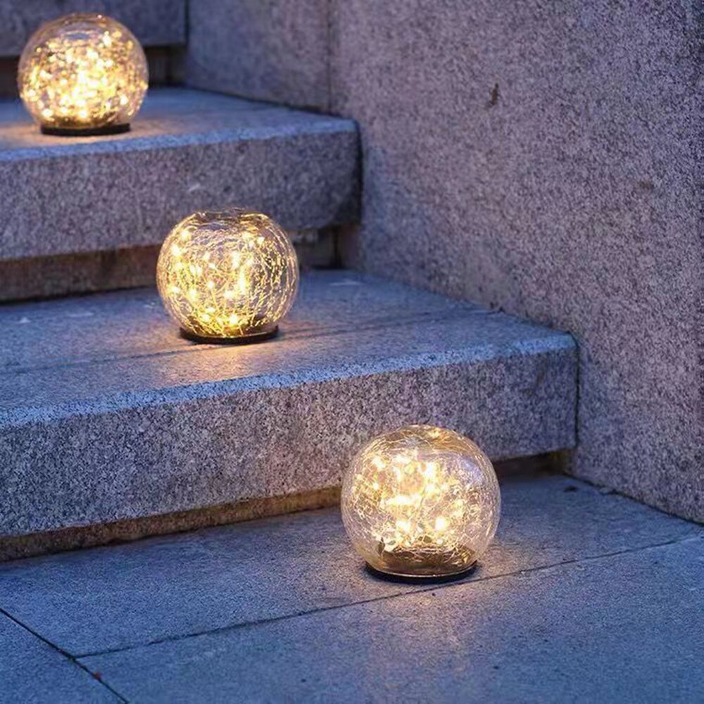 Led Solar Ground Light Tuin Binnenplaats Decoratie Begraven Licht Kerst Outdoor Glas Bal Licht
