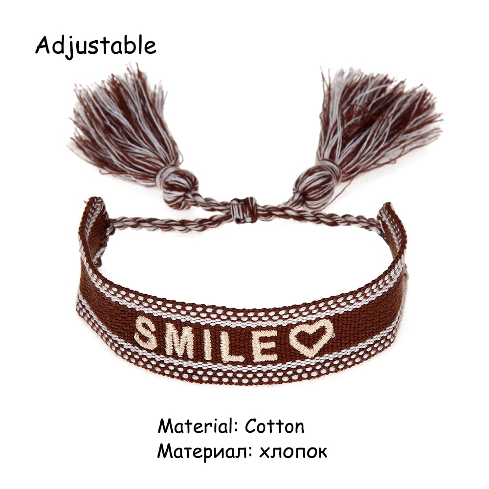 Frauen Einstellbar Geflochtenen Quaste Armband Handgemachte Stickerei Seil Armbänder Für Frauen Vintage Breiten Manschette Schmuck