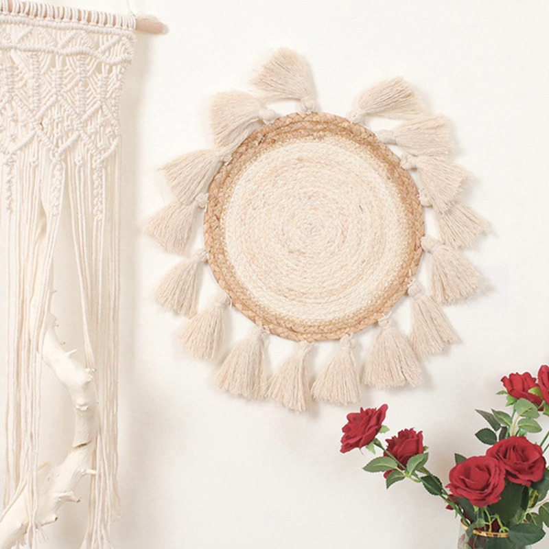 30Cm Macrame podstawki mata na kubki tkane dekoracje ścienne kosze ścienne wiszące małe Boho ściana artystyczny dom dekoracje