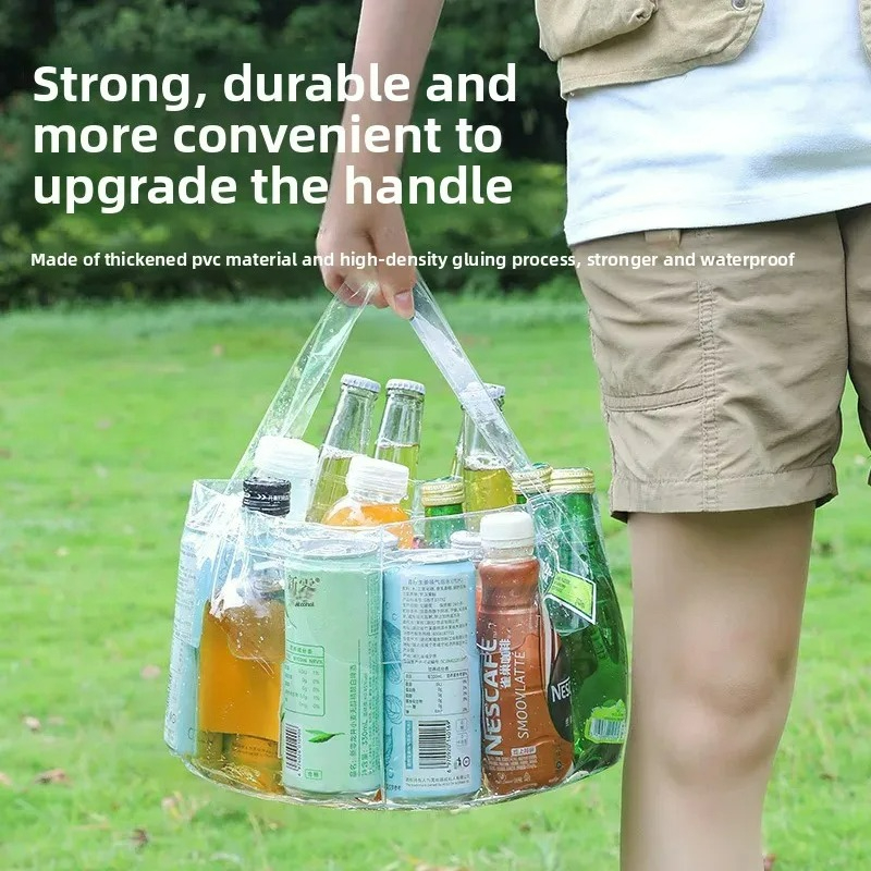 Foldable Clear Bucket Travel Water Basin Camping Fruit Basket, Food Storage Container for Outdoor, Camping Tools