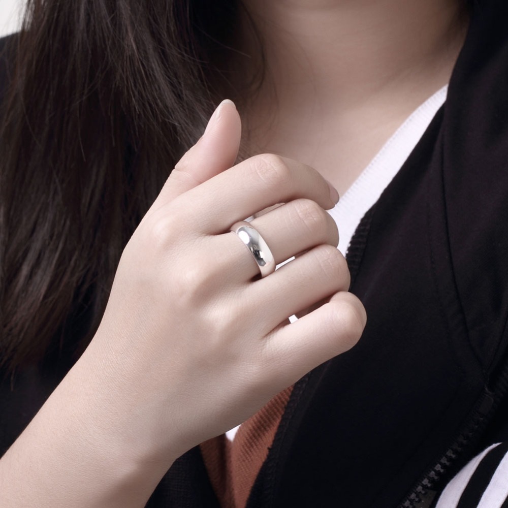 Anillos de plata de ley 925 de , anillos circulares simples a la para mujer, joyería de , tamaño 5 6 7 8 9 10