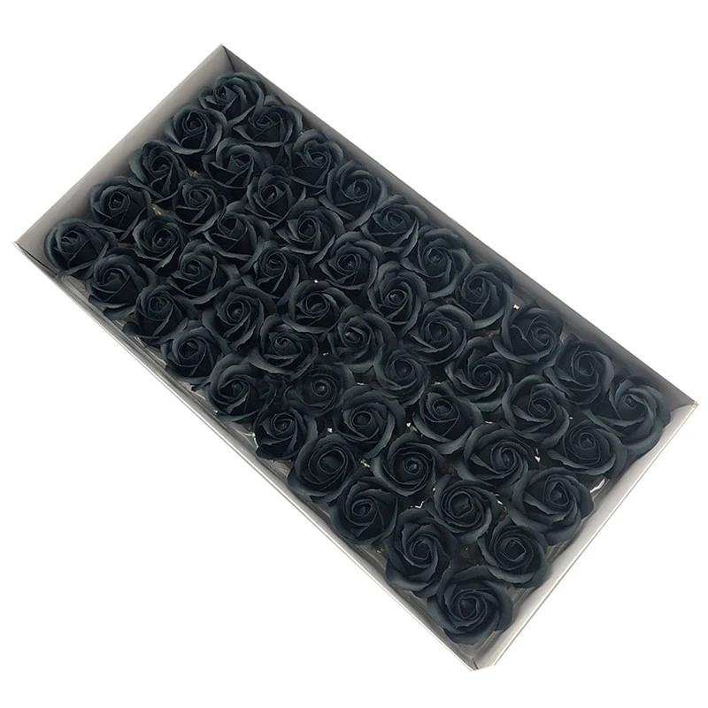 50 stks/partij Kunstbloem Rozen Hoofden Dia4.5cm Schoonheid Bruiloft Valentijnsdag Cadeau Rozen Boeket Thuis Party Decoratie Bloemen: GRIJS